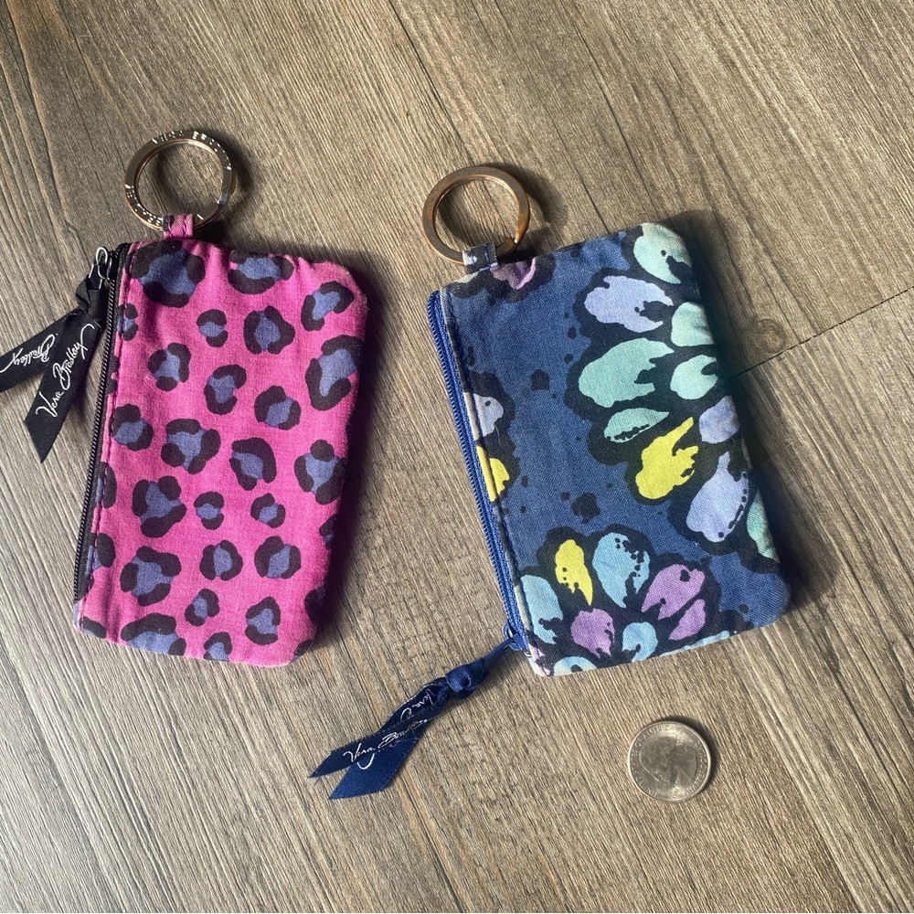 Leopard and Floral Print Keychain Pouches